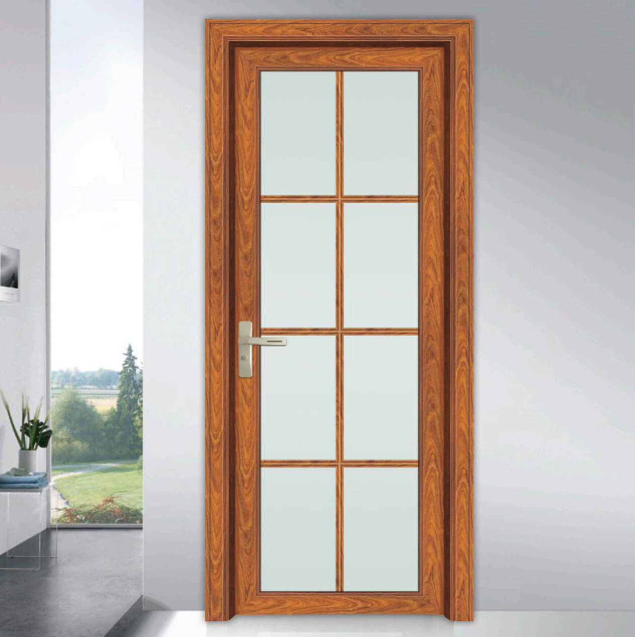 80 Flat Panel - Sliding/Swing Door Series - OS-19111 - Huanghuali (Yellow Rosewood)