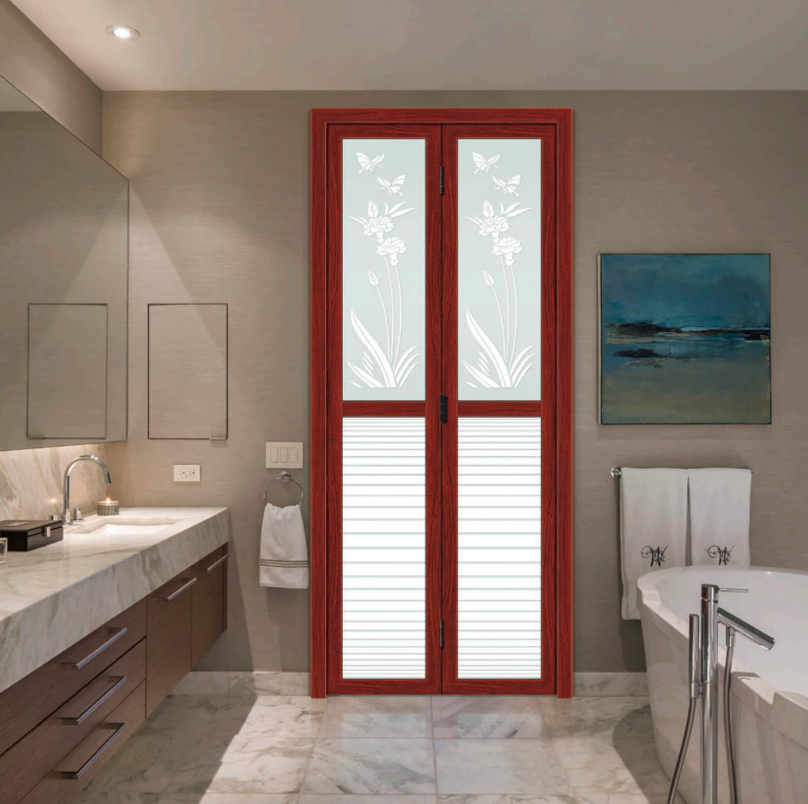 Folding Door Series OS-19153 - Red Cherry