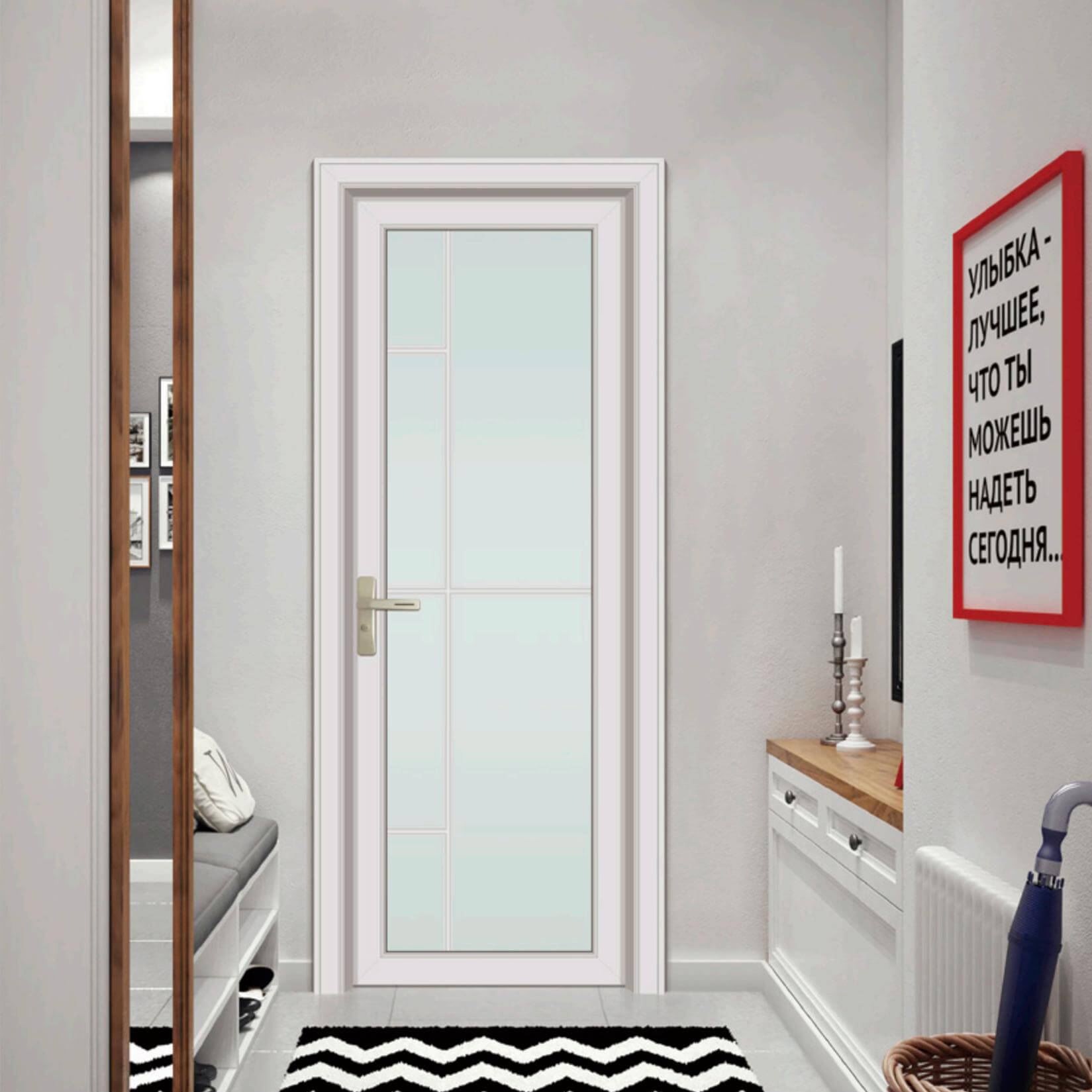 80 Flat Panel - Sliding/Swing Door Series - OS-19105 - White