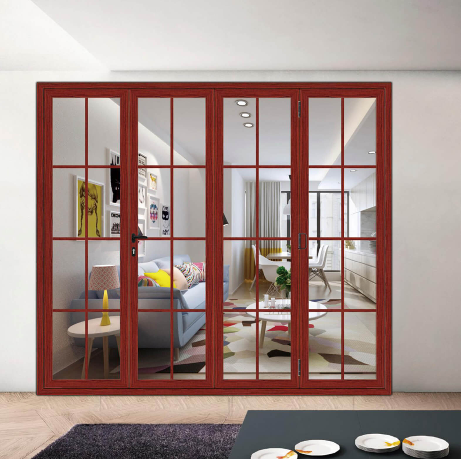 Folding Door Series - OS-19148 - Red Cherry