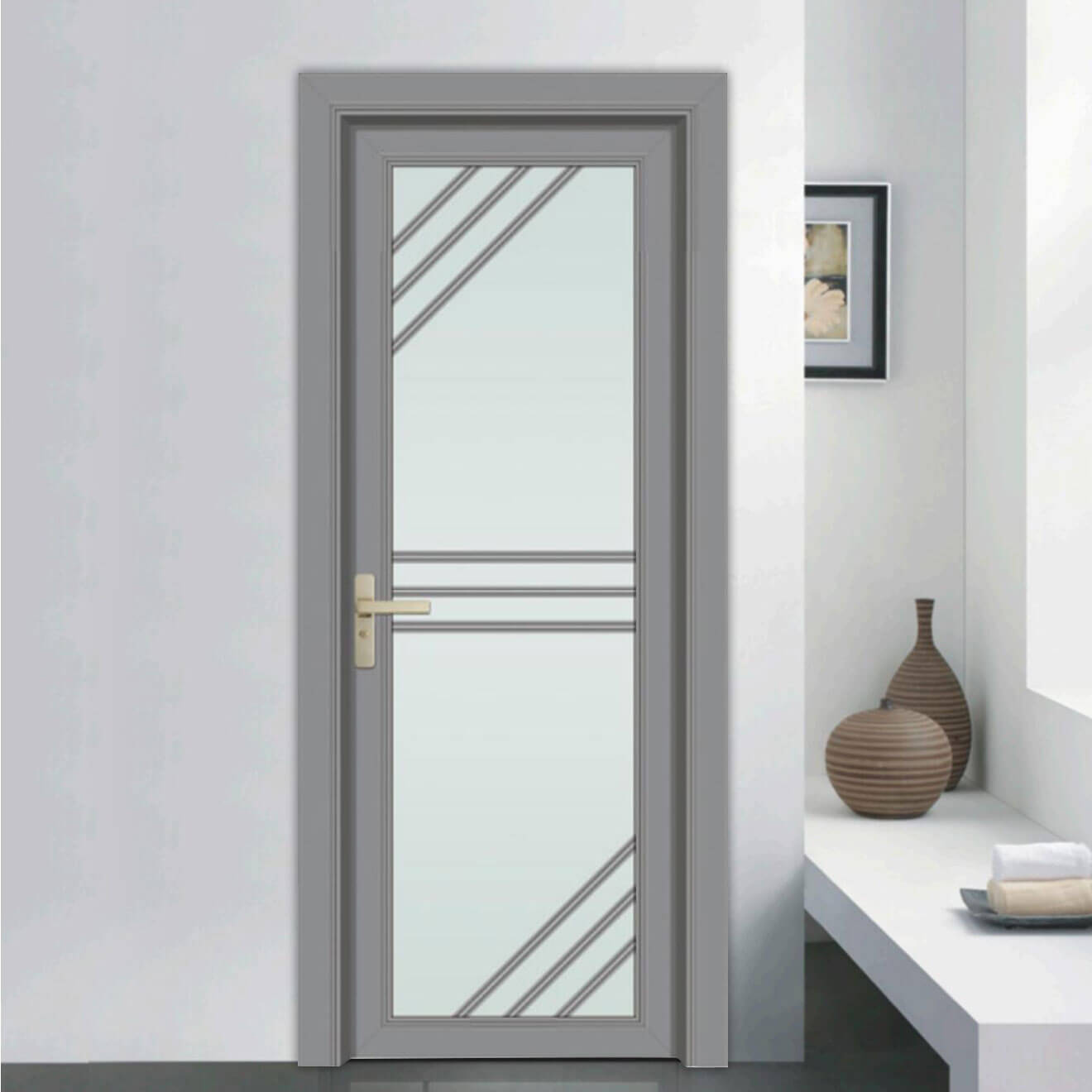 88 Flat Panel - Sliding/Swing Door Series - OS-19018 - Porcelain Electrophoresis Gray