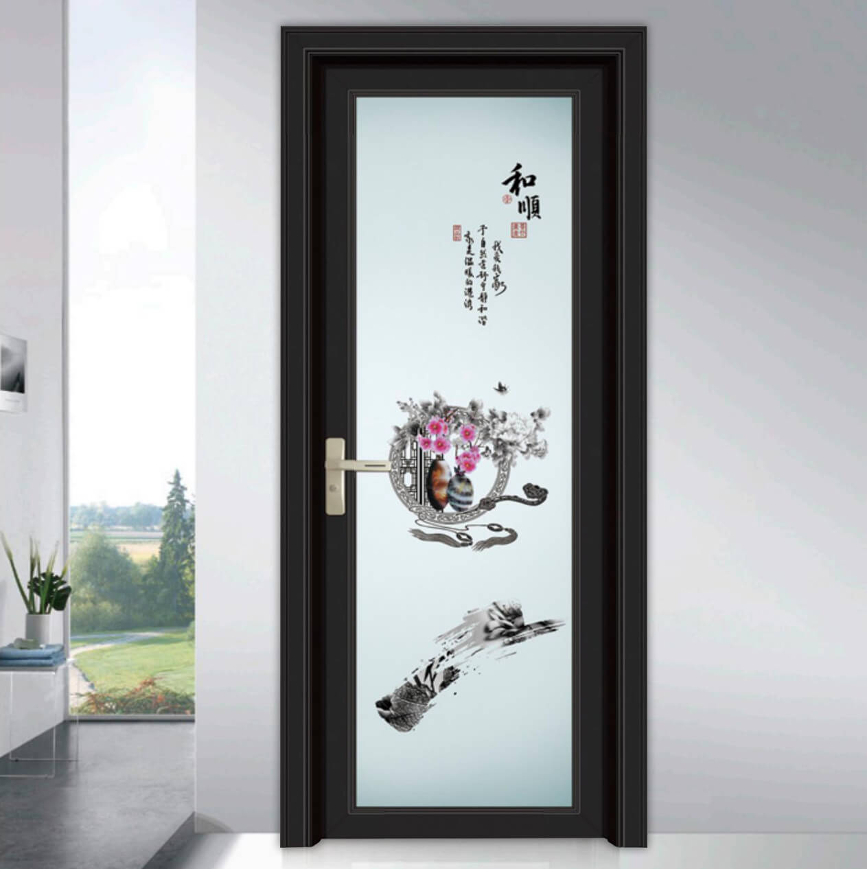 80 Flat Panel - Sliding/Swing Door Series - OS-19127 - Pearl Black