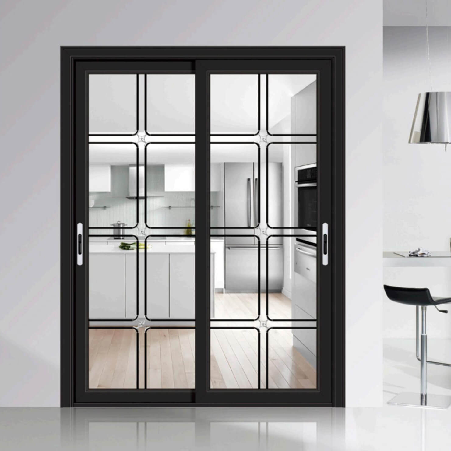 80 Flat Panel - Sliding/Swing Door Series - OS-19110 - Pearl Black