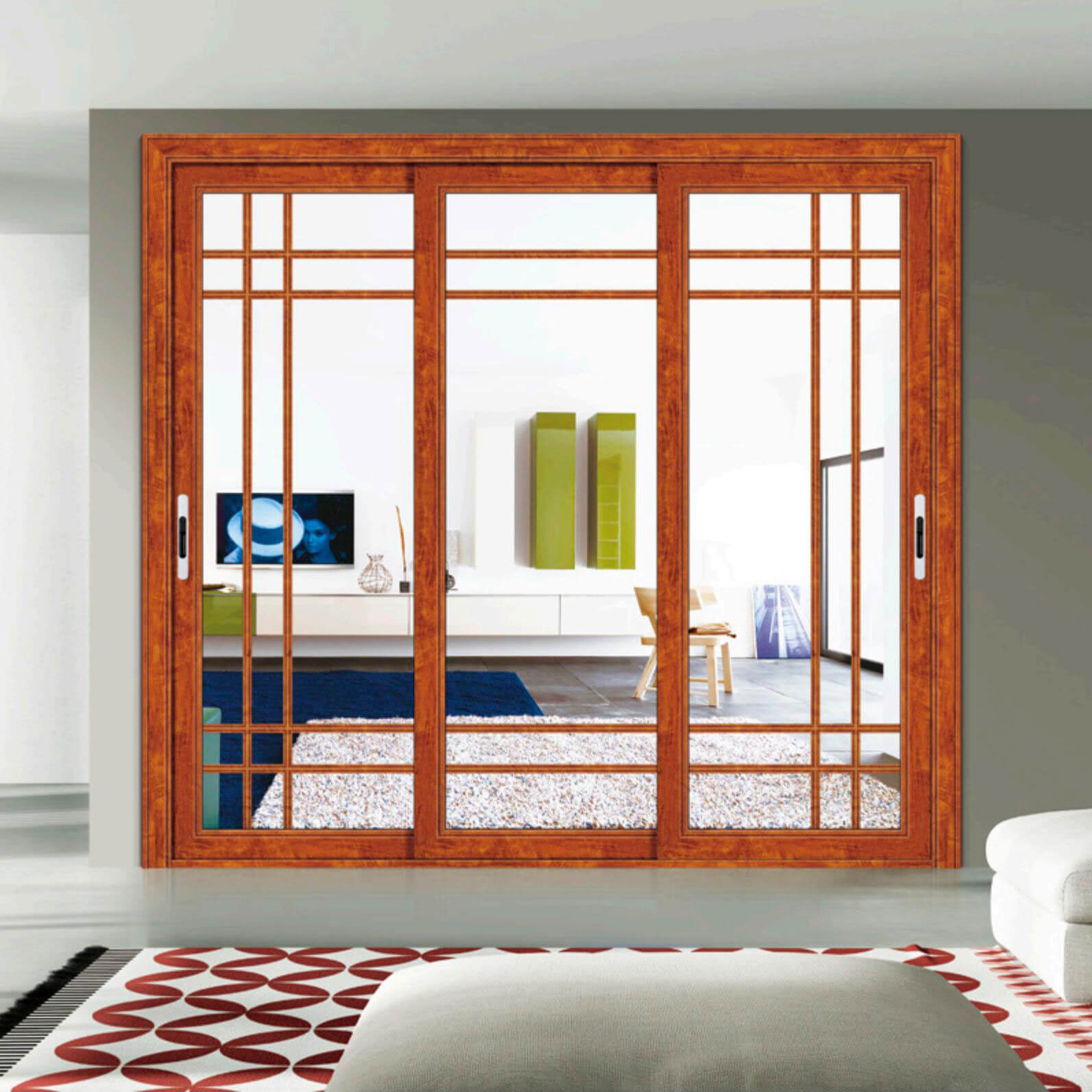 85 Flat Panel - Sliding/Swing Door Series - OS-19054 - Apple Wood