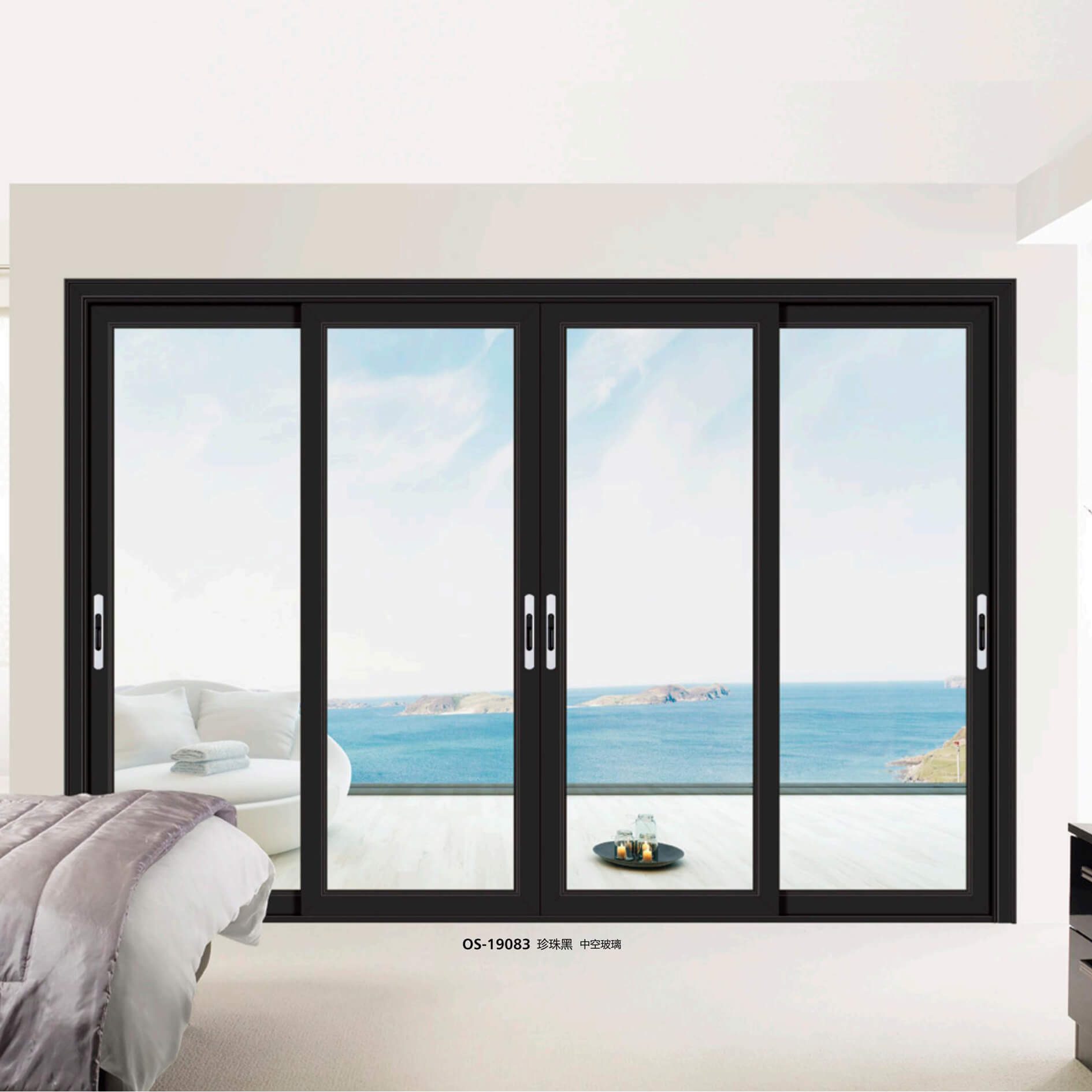 80 Flat Panel - Sliding/Swing Door Series - OS-19083 - Pearl Black