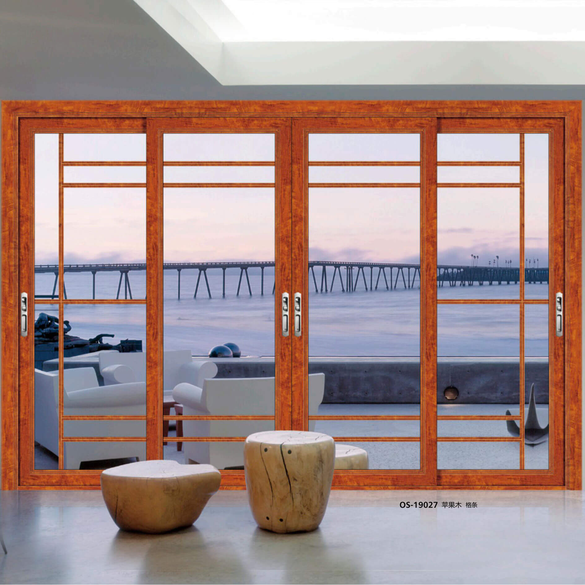 88 Flat Panel - Sliding/Swing Door Series - OS-19027 - Apple Wood