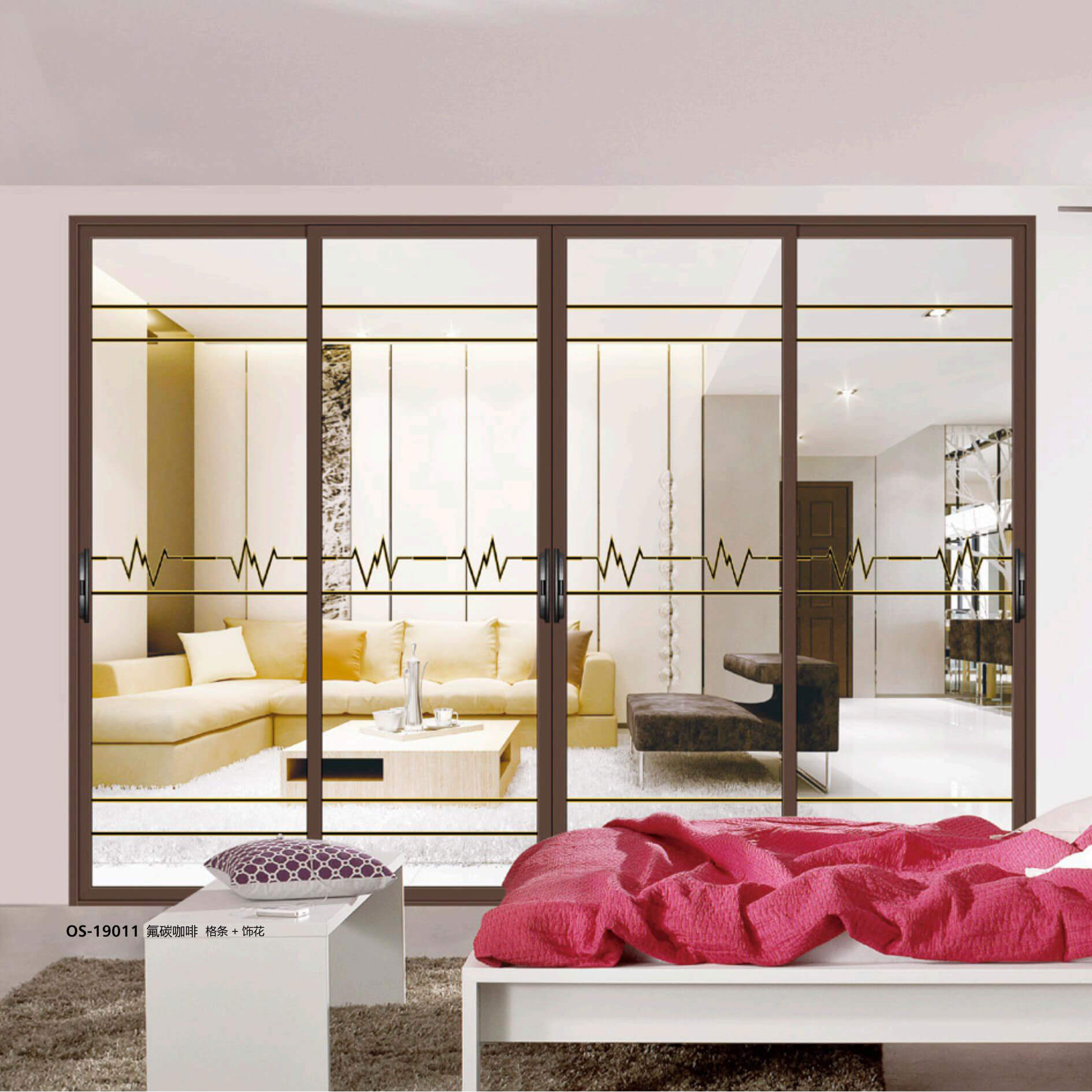 Narrow Edge - Sliding/Swing Door Series - OS-19011 - Fluorocarbon Coffee